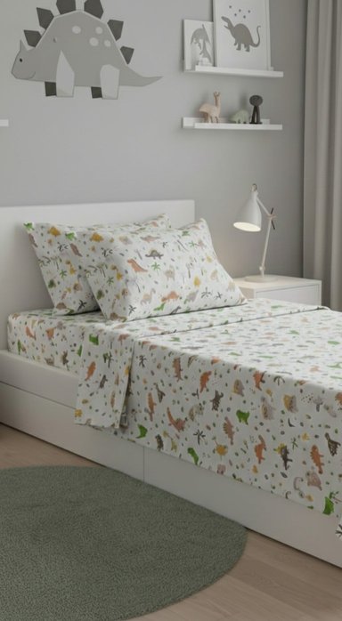 JUEGO DE SÁBANAS LISO 2 PLAZAS BABY DINO ALGODON