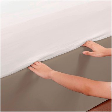 FALDON DE TARIMA QUEEN 160CM X 200CM MINIMAL DRILL BEIGE OSCURO 35CM PROMO - 2