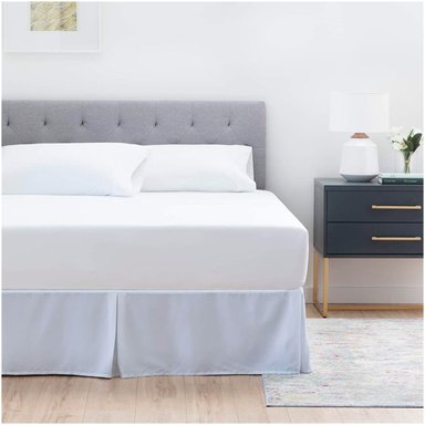 FALDÓN DE TARIMA 1.5 PLAZA ELEGANCE DRILL BLANCO 25CM PROMO - 2