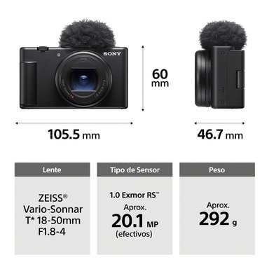 CÁMARA SONY ZV-1M2 HD 1280 X 720 21MPX ALPHA COMPACTA DIGITAL - 2