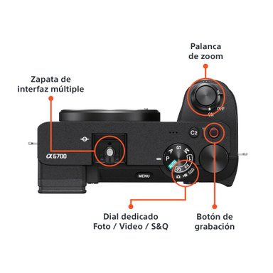 CÁMARA SONY ILCE-6700 4K UHD 3840 X 2160 27MPX PROFESIONAL ALPHA A6700 PREMIUM APS-C INTELIGENCIA ARTIFICIAL - 3