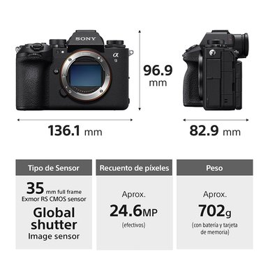 CÁMARA SONY ILCE-9M3 4K UHD 3840 X 2160 PROFESIONAL ALPHA 9 III CON OBTURADOR GLOBAL - 2