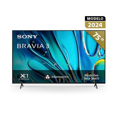 TELEVISOR SMART TV SONY 4K ULTRA HD 75" K-75S30 TV BRAVIA 3 GOOGLE TV CON HDR