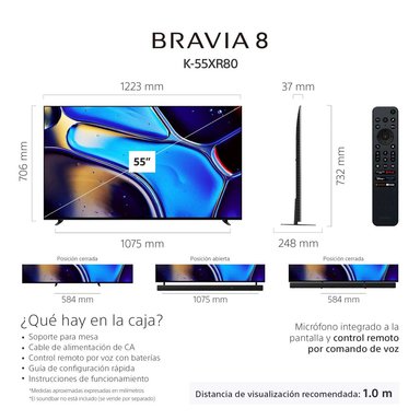 TELEVISOR SMART TV SONY 4K ULTRA HD 55" K-55XR80 OLED BRAVIA 8 GOOGLE TV - 2
