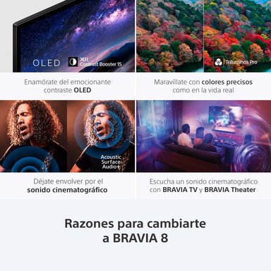 TELEVISOR SMART TV SONY 4K ULTRA HD 55" K-55XR80 OLED BRAVIA 8 GOOGLE TV - 3