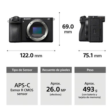 CÁMARA SONY ILCE-6700M 4K UHD 3840 X 2160 26MPX ALPHA APS-C CON LENTE SEL18135 - 2