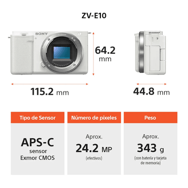 SONY ALPHA CÁMARA COMPACTA DIGITAL MIRRORLESS ZV-E10K - 3