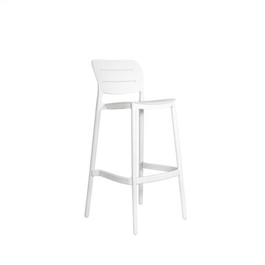SILLA ALTA PARA BARRA NIHMO GASCO DE PLÁSTICO BLANCO (75 CM)