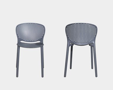 SILLA DE COMEDOR DE PLÁSTICO STRAINER GRIS - 2