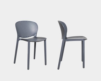 SILLA DE COMEDOR DE PLÁSTICO STRAINER GRIS - 3