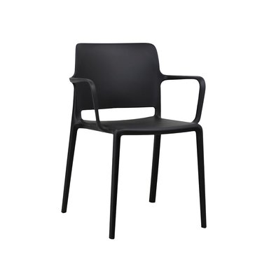 SILLA DE COMEDOR DE POLIPROPILENO MAVIIZ CON REPOSABRAZOS NEGRO NIHM