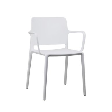 SILLA DE COMEDOR DE POLIPROPILENO MAVIIZ CON REPOSABRAZOS BLANCO