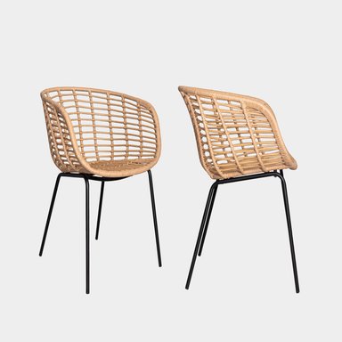 SILLA DE TERRAZA NIHMO LINCON MARRÓN CLARO RATTAN NATURAL - 2