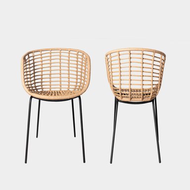 SILLA DE TERRAZA NIHMO LINCON MARRÓN CLARO RATTAN NATURAL - 3