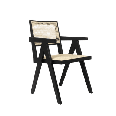 SILLA DE COMEDOR NIHM SANDAMA RATÁN DE MADERA NEGRO