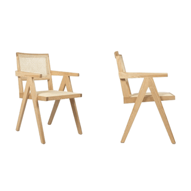 SILLA DE COMEDOR NIHM SANDAMA RATÁN MARRÓN CLARO DE MADERA NATURAL - 2