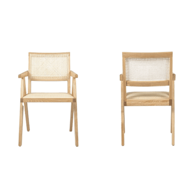 SILLA DE COMEDOR NIHM SANDAMA RATÁN MARRÓN CLARO DE MADERA NATURAL - 3
