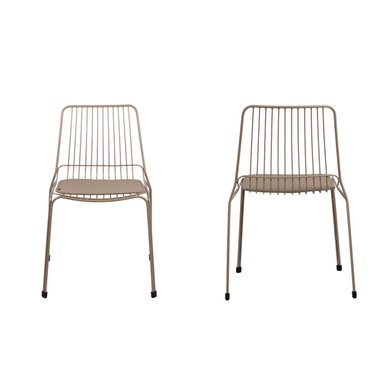 SILLA COMEDOR NIHM HUMBO DE METAL BEIGE - 2
