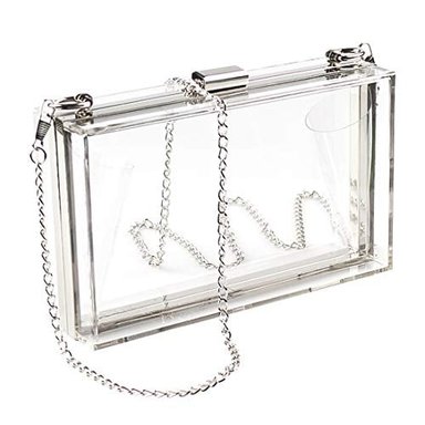 CROSSBODY GLOBAL SHOPEX MULTICOLOR CLUTCH TRANSPARENTE ACRÍLICO BOX MUJER ESTADIO APROBADO