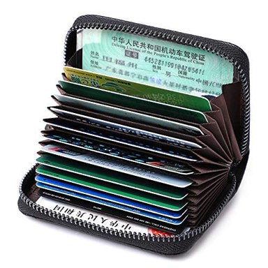 BILLETERA GLOBAL SHOPEX MULTICOLOR CARTERA RFID PARA TARJETAS DE CRÉDITO CON CREMALLERA PIEL AUTÉNTICA MUJER CARTERAS