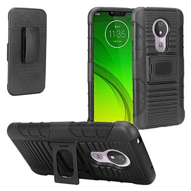 Z-GEN - MOTOROLA MOTO G7 POWER (EE. UU. VERSION) G7 SUPRA XT1955 - FUNDA HÍBRIDA DEFENDER CON SOPORTE Y CLIP PARA CINTURÓN