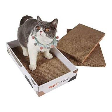 CAJA PERRO Y GATO GLOBAL SHOPEX RECARGA CARTÓN MSBC CAT SCRATCHER CON TABLERO 3 PIEZAS ALMOHADILLA RASPADO CATNIP KITTY RECICLAR