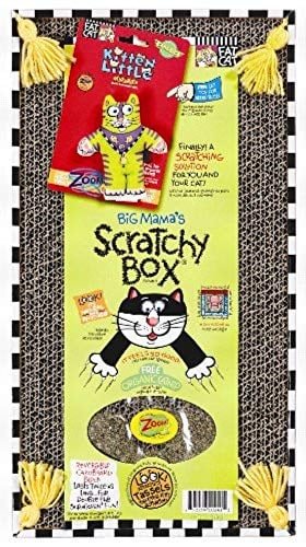 JUGUETE GATO BIG MAMA'S SCRATCHY BOX FATCAT CATNIP INCLUIDO