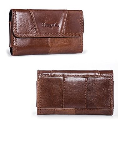 HENGWIN - FUNDA HORIZONTAL DE PIEL PARA IPHONE XS MAX 8 PLUS 7 PLUS CON CLIP PARA CINTURÓN Y TRABILLAS PARA CINTURÓN