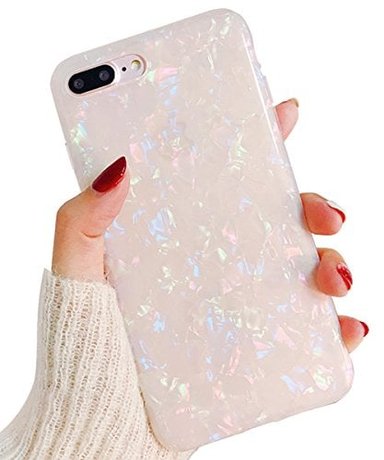 FUNDA GLOBAL SHOPEX J.WEST IPHONE 8 PLUS IPHONE 7 PLUS LUJO CENTELLEANTE TPU CUBIERTA TRASERA SILICONA TPU TRANSPARENTE Y SUAVE