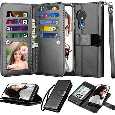 FUNDA GLOBAL SHOPEX MOTO G7 POWER WALLET MOTOROLA G7 POWER NJJEX 9 RANURAS TARJETAS PORTATARJETAS IDENTIFICACIÓN CUERO PU