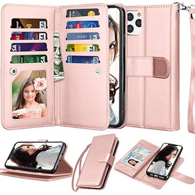 NJJEX - FUNDA TIPO CARTERA PARA IPHONE 11 PRO MAX 2019 PARA IPHONE 11 PRO MAX (65') 9 RANURAS PARA TARJETAS PIEL SINTÉTICA