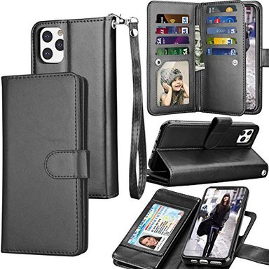 TEKCOO - FUNDA TIPO CARTERA PARA IPHONE 11 PRO Y IPHONE 11 PRO (58 PULGADAS) CON RANURAS PARA TARJETAS DE CRÉDITO Y DINERO