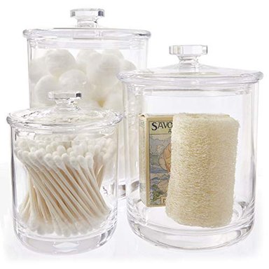 TARROS DE PLÁSTICO TRANSPARENTE CALIDAD PREMIUM JUEGO DE 3 - TAMAÑO: MULTI-SIZED / COLOR: TRANSPARENTE /
