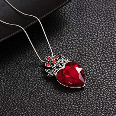 EVIE - COLLAR CON CORAZÓN ROJO DISEÑO DE REINA DE CORAZONES -- - 2