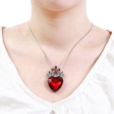 EVIE - COLLAR CON CORAZÓN ROJO DISEÑO DE REINA DE CORAZONES -- - 3