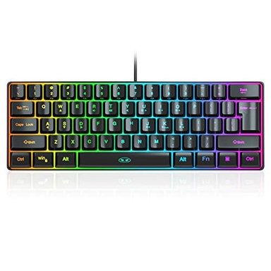 MAGEGEE TS91 MINI TECLADO DE JUEGO/OFICINA IMPERMEABLE TECLADO DE COMPUTADORA COMPACTO CON CABLE RGB RETROILUMINADO - 1