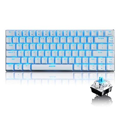 TECLADO MECÁNICO PARA JUEGOS CON CABLE USB DE METAL INTERRUPTOR AZUL MECÁNICO TECLADO PARA JUEGOS DE ORDENADOR - 1