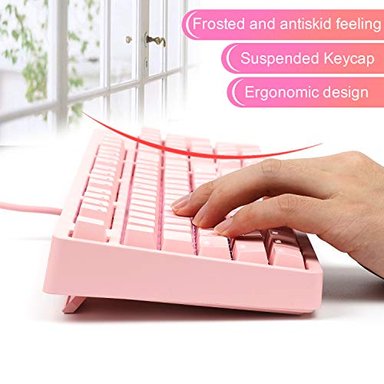 MAGEGEE MK-ARMOR TECLADO MECÁNICO PARA JUEGOS RETROILUMINADO CON LED Y CABLE USB PARA JUEGOS CON INTERRUPTORES AZULES - 6