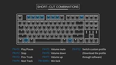 DURGOD TAURUS K320 TKL - TECLADO MECÁNICO PARA GAMERS (87 TECLAS DOBLE DISPARO PBT NKRO - USB TIPO C BLANCO - 5