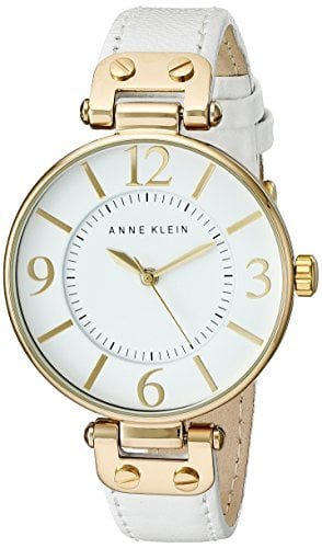 RELOJ ANNE KLEIN MUJER 109168WTWT CORREA ESFERA REDONDA TALLA ÚNICA BLANCO CUERO