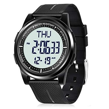 BEEASY RELOJ DIGITAL IMPERMEABLE CON CRONÓMETRO DE ALARMA DE CUENTA REGRESIVA DOBLE TIEMPO ULTRA FINO SUPER GRAN ANGULAR