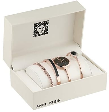 SET RELOJ ANNE KLEIN MUJER BRAZALETE MALLA ACENTUADA CRISTALES SWAROVSKI + PULSERAS - 2