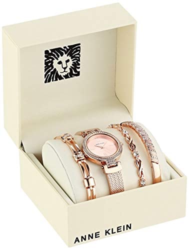 ANNE KLEIN JUEGO DE RELOJ PULSERA Y PULSERAS PARA MUJER CON CRISTALES DE SWAROVSKI AK/3584 - 3