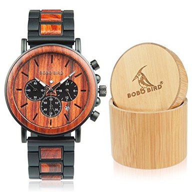 RELOJ BOBO BIRD HOMBRE INFORMAL MADERA PUNTEROS LUMINOSOS ANA ACERO INOXIDABLE