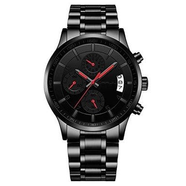 RELOJ CRRJU HOMBRE 6 AGUJAS MULTIFUNCIONAL CRONÓGRAFO CORREA SUMERGIBLE ACERO INOXIDABLE