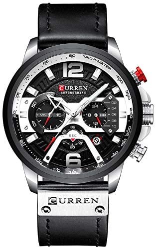 RELOJ GLOBAL SHOPEX HOMBRE ANÁLOGO LUJO CORREA CUERO IMPERMEABLE CUARZO
