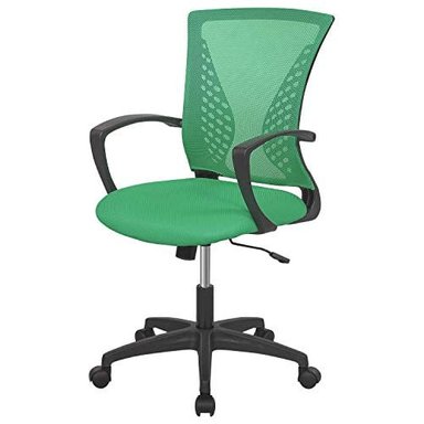 SILLA DE OFICINA PARA EL HOGAR CON RESPALDO MEDIO SOPORTE LUMBAR GIRATORIO COMPUTADORA DE ESCRITORIO AJUSTABLE CÓMODA