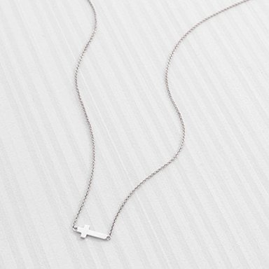 COLLAR SILPADA INV-1VKL PLATA DE LEY CON COLGANTE CRUZ HORIZONTAL 16.0IN - 4