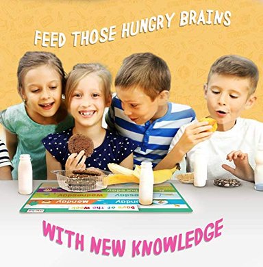 JUEGO DE MANTELES GLOBAL SHOPEX INDIVIDUALES EDUCATIVOS NIÑOS 1 MERKA 100 UN PLASTICO SILICONA COMEDOR 29.72 X 1.27 CM MULTICOLOR