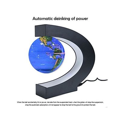 LÁMPARA ESCRITORIO GLOBAL SHOPEX FUZADEL CON GLOBO DE LEVITACIÓN MAGNÉTICA DISEÑO DE MAPA DEL MUNDO